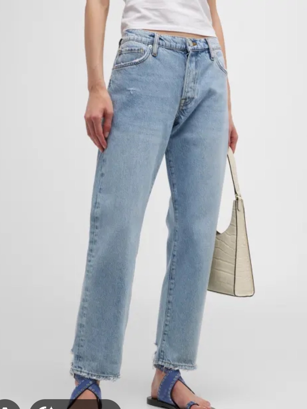 Frame Denim Le Slouch Straight-Leg Jeans in Light Blue
